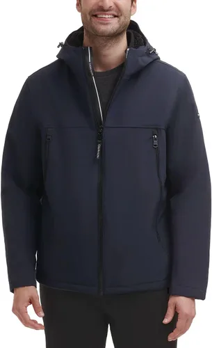 Vista 15 de Calvin Klein Abrigos de invierno para hombre - Chaqueta softshell con capucha forrada de sherpa