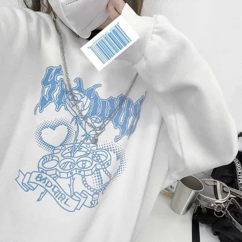 Vista 4 de YUESUO Sudadera con capucha japonesa Harajuku Kawaii Anime Girl Teen JK Top Linda sudadera Emo Girl Ropa de gran tamaño gótico