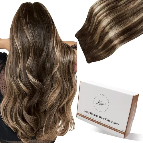 Vista 26 de Hetto - Extensiones de cabello humano real para coser, color negro azabache, #1, 12 pulgadas, 2.47 onzas Adhesivo suave, fuerte, uso diario