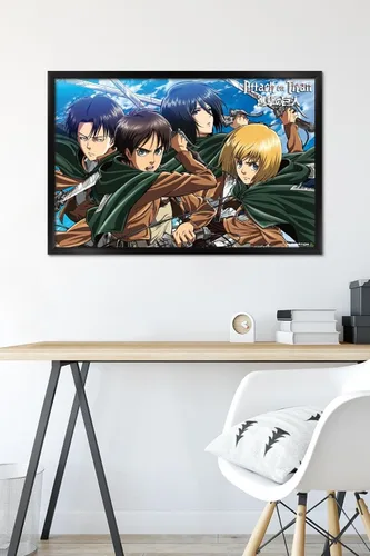 Vista 6 de Trends International Póster de pared Ataque a las espadas de los titanes, 22.375 x 34 pulgadas Versión con marco negro
