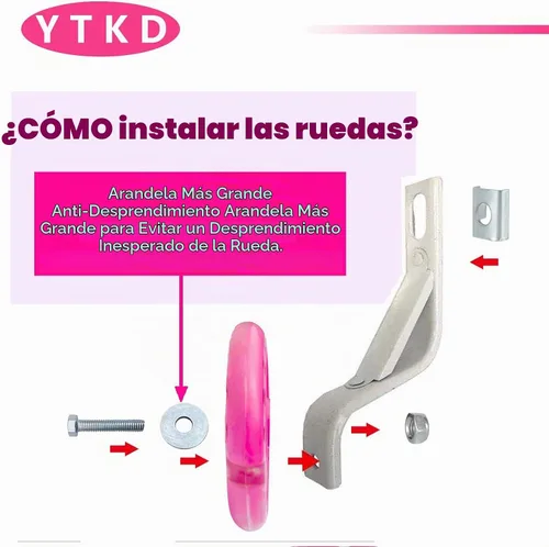 Vista 3 de Ruedas de entrenamiento para bicicleta, rueda de silencio flash compatible