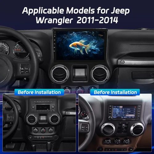 Vista 4 de para Jeep Wrangler 2011-2014 con Apple Carplay inalámbrico y Android Auto, 2+64G 10.1 pulgadas pantalla táctil Android radio de coche, DSP/múltiples