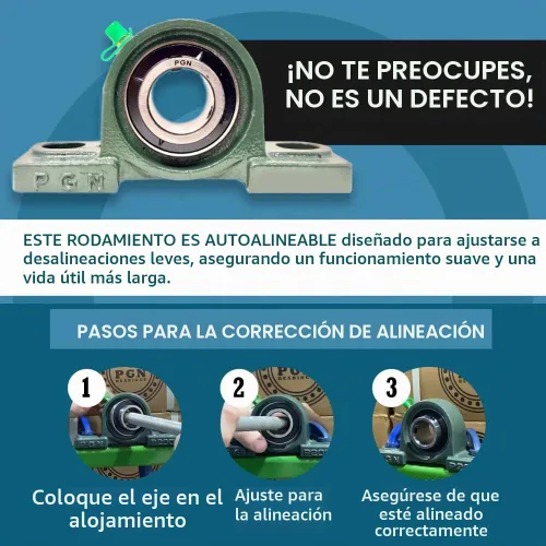 Vista 8 de PGN UCP210-32 - Rodamiento de bloque de almohada (1 unidad), diámetro de 2 pulgadas, autoalineable