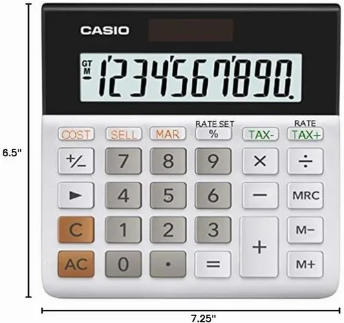 Vista 3 de Casio MH-10M - Calculadora de escritorio – Pantalla grande de 10 dígitos Funciones de costo/venta/margen e impuestos Ideal para uso en el hogar
