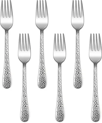 Vista 11 de E-far Tenedores para niños pequeños, juego de 6 tenedores de acero inoxidable para niños pequeños, utensilios pequeños de metal