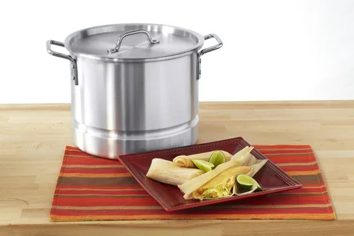 Vista 2 de IMUSA Olla vaporera de aluminio para tamales y vaporizadores de EE. UU., 20 cuartos de galón, color plateado