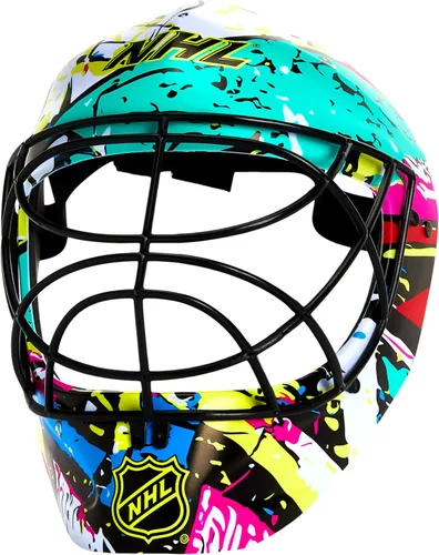 Vista 8 de Franklin Sports NHL Almohadillas de rodilla para portero juvenil de hockey + Casco - Equipo de portero de hockey mini para niños + Equipo +