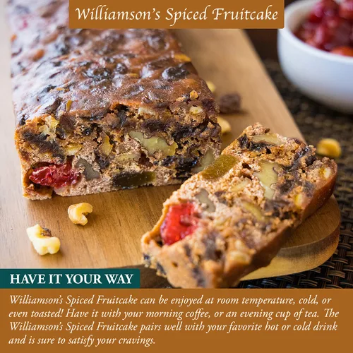 Vista 7 de Williamson's - Pastel de frutas con especias, pastel de frutas, recién hecho, aperitivo gourmet, regalo de comida con frutas finas y nueces
