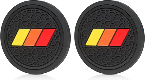 Vista 6 de Portavasos para accesorios Toyota, Tacoma, TRD, Tundra, Rav4, Highlander Camry, estilo retro clásico tricolor, inserto