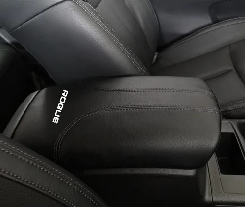 Vista 5 de Protector de funda para reposabrazos de automóvil, almohadilla de cuero para consola central para Nissan Rogue 2014-2020, protector de caja