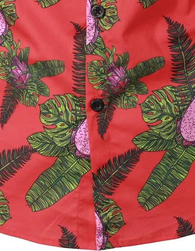 Vista 4 de Jogal - Camisa hawaiana, de manga corta, con botones, de algodón, para hombre