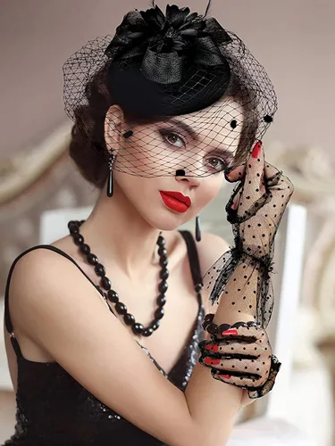 Vista 3 de Papoopy Guantes de encaje blanco para mujer, para bodas, fiestas de té, cosplay, disfraces