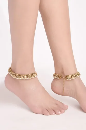 Vista 3 de Efulgenz Indian Jewelry Boho Crystal Anklets Barefoot Sandals Ankle Bracelet Payal Anklet Set for Women