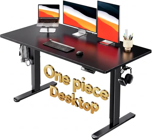 Vista 11 de HUANUO Escritorio Eléctrico de Pie, Superficie de Escritorio de Una Sola Pieza de 40" x 24", Escritorio de Computadora de Altura Ajustable, 4 Negro