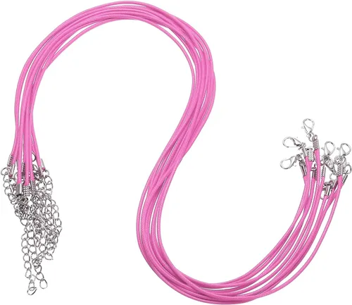 Vista 9 de MECCANIXITY 10 cordones de collar encerado de 18 pulgadas, cadena de collar a granel con cierre de 0.059 in de cuerda de cuero encerado para hacer
