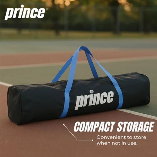 Vista 3 de Prince - Red de pickleball de cancha completa + ruedas, fácil de transportar, ideal para montar canchas en cualquier lugar (azul)