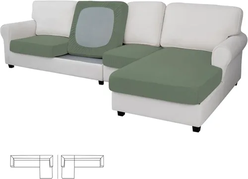 Vista 128 de Easy-Going - Funda de cojín elástica individual para sofá biplaza, sillón, funda de cojín protectora, suave, flexible con parte inferior elástica