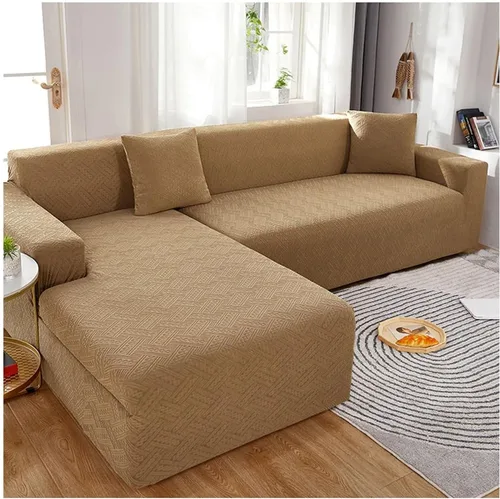 Vista 8 de Daesar Funda de sofá elástica, funda impermeable para sofá de color sólido con patrón de tejido de color sólido y verde (poliéster de 1 plaza)