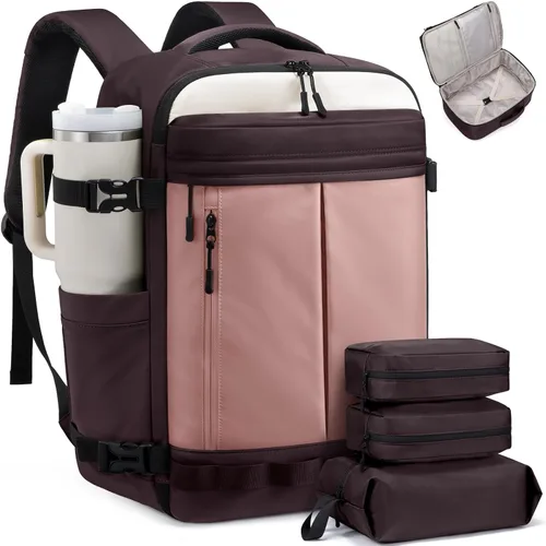 Vista 15 de LOVEVOOK - Mochila de viaje para mujer y hombre, aprobada como equipaje de mano, bolsa de artículos personales TSA, accesorios esenciales