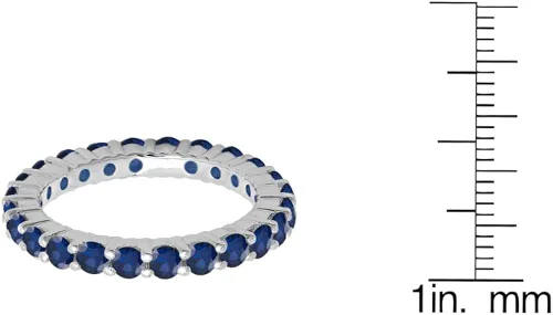 Vista 2 de Anillo apilable de 1.00 quilates (tw) oro azul de 14 quilates, zafiro eternidad, boda, aniversario, 1 CT