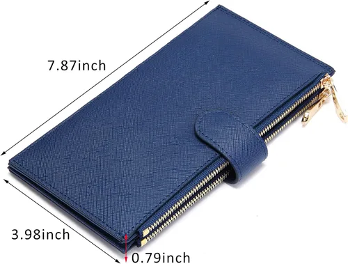 Vista 4 de Badiya Womens Wallet RFID Blocking Bifold Multi Card Holder Wallets Solid