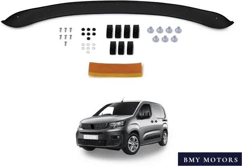 Vista 6 de BMY - Deflector de capó/protector de insectos delantero compatible con Peugeot Partner 2019-2023 Protector de capó Partículas e insectos