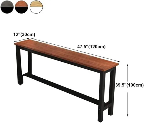 Vista 2 de LAKIQ Mesa de bar de madera moderna rectangular para sofá, mesa de consola de altura de mostrador, mesa de comedor, mesa de bar de cocina, mesa