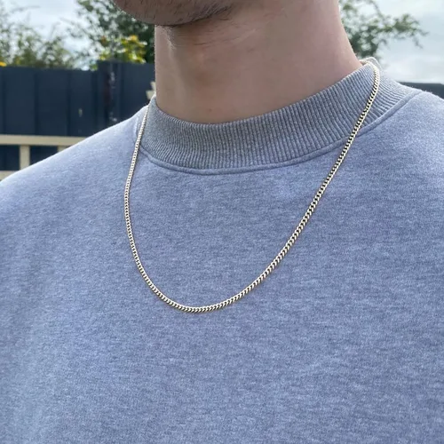 Vista 5 de LUXEJEW Collares de cruz de acero inoxidable para hombres, cadena de eslabones cubanos de cadena de eslabones negros, plateados y dorados, collar