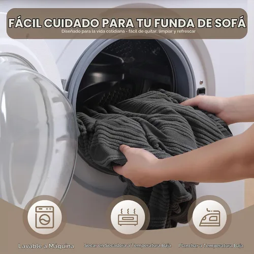 Vista 5 de Fundas de cojín para sofá, súper elásticas y lavables para asientos modulares y en forma de L, protector de muebles apto para mascotas con diseño