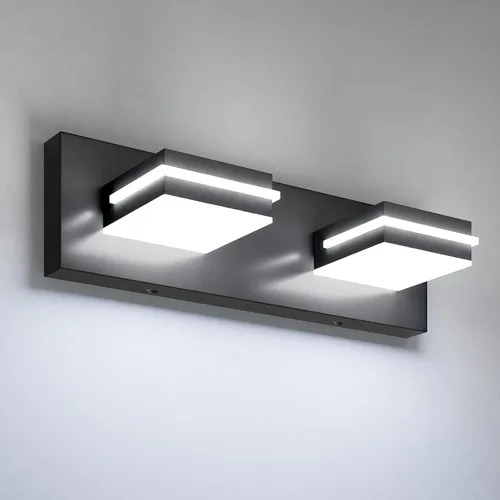 Vista 12 de VOLISUN 5CCT - Lámparas de baño regulables sobre el espejo, modernas lámparas de tocador de baño, cabezal giratorio de 360°, luces LED negras
