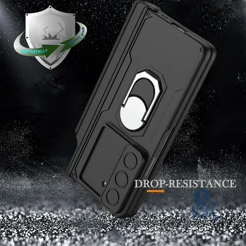 Vista 4 de Miimall Funda compatible con Samsung Fold 5 con soporte para bolígrafo, [protector de pantalla frontal] [cubierta deslizante para cámara], carcasas