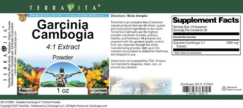 Vista 4 de Garcinia Cambogia 4:1 Extracto en polvo (1 oz, ZIN: 510692)