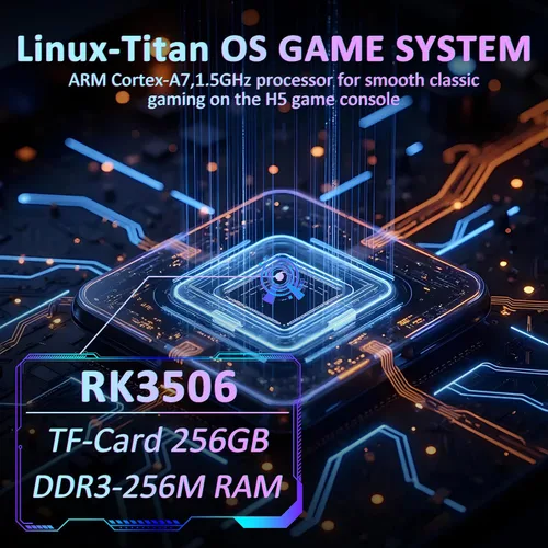 Vista 7 de Consola de juegos retro H5, consola de juegos portátil con pantalla IPS HD de 5.0 pulgadas, tarjeta TF de 256 GB incorporada, más de 40000