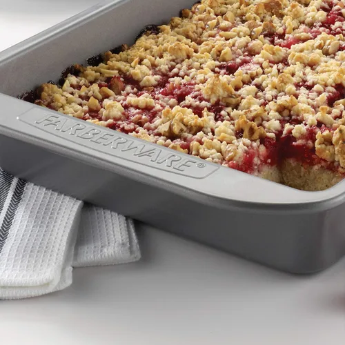 Vista 6 de Farberware Bandeja antiadherente para hornear con tapa/molde antiadherente para tartas, rectangular, 9 x 13 pulgadas, gris y cuadrado, 9 pulgadas