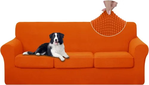 Vista 20 de U-NICE HOME Funda elástica para sofá de 3 piezas, funda de sofá lavable con cojín de asiento individual para sofá de 2 cojines, apta para mascotas