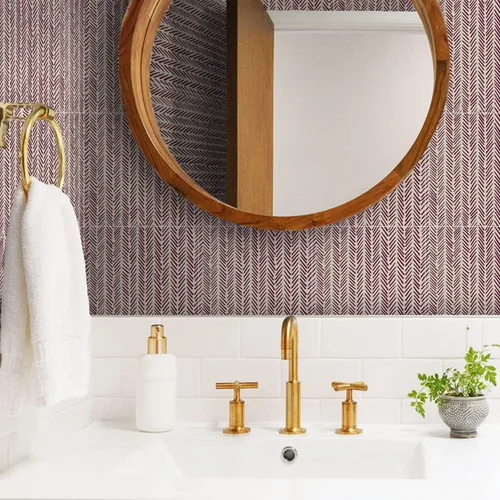 Vista 25 de Alwayspon Adhesivos de transferencia de azulejos de vinilo esmerilado para despegar y pegar, calcomanías autoadhesivas para azulejos de pared