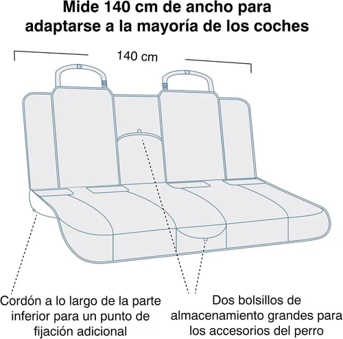Vista 4 de Kurgo Funda de asiento para perro Fundas de asiento de banco de automóvil para mascotas Protector de funda de asiento trasero para perros