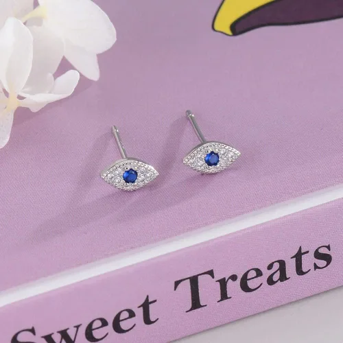 Vista 5 de EACHAR - Collar de tres capas de ojo malvado, 6 pulseras elásticas de cuentas, aretes de plata, tobillera ajustable, Ojo Turco Lucky Kabbalah