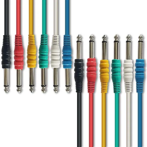 Vista 9 de AxcessAbles - Cables de conexión para guitarra TS de ángulo recto a ángulo recto de 1/4 pulgadas (3 pulgadas, paquete de 6) Cables de instrumentos