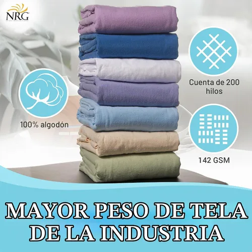 Vista 4 de NRG - Sábanas bajeras de franela de lujo para mesa de masaje, color salvia, 100% algodón cepillado doble, sábanas de peso medio, 200 hilos, elástico