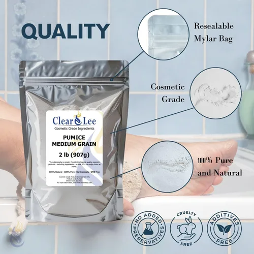 Vista 6 de ClearLee Piedra pómez de grado cosmético – 100% grano/polvo natural puro – excelente para exfoliación de la piel en jabones caseros DIY