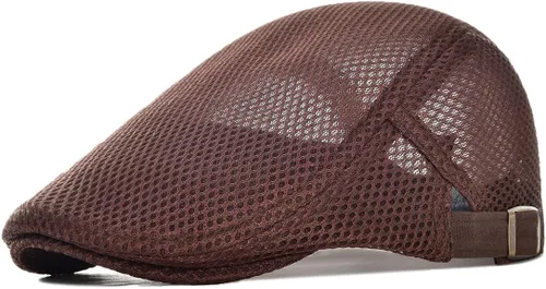 Vista 16 de Hombres Malla Newsboy Gorra plana Ivy Cabbie Newsboy Cap Negro