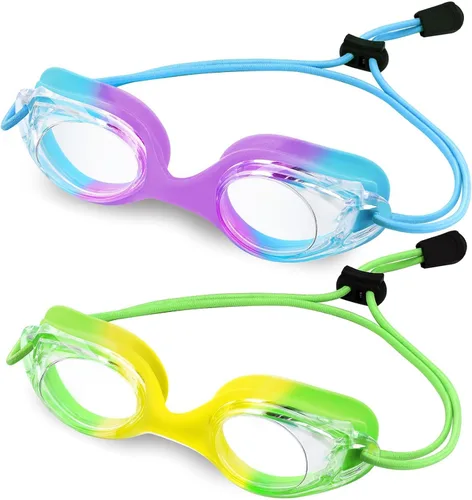 Vista 15 de Vvinca Kids Swim Goggles with Bungee Strap，Quick Adjust Kids Goggles 3-14
