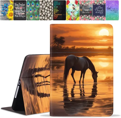 Vista 8 de Funda para Samsung Galaxy Tab A8 de 10.5 pulgadas (SM-X200/X205/X207), funda de piel sintética premium con función de encendido automático