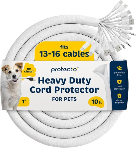 Vista 15 de PROTECTO Protector de Cables Resistente para Perros y Gatos, Funda Larga de 10 Pies, Cubierta de Cable de 1/2 Pulgada Fácil de Usar para Mascotas