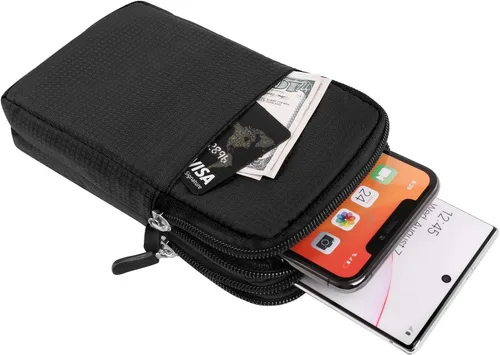 Vista 3 de Funda de nailon para teléfono celular para hombre, con clip para cinturón, bolsa de cintura compatible con iPhone 17 Pro Max Galaxy S26 Ultra S26+