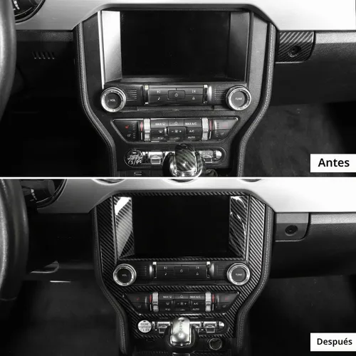 Vista 2 de CheroCar para Mustang Cubierta del Marco del Panel de Pantalla de Navegación de Consola Central Moldura Accesorios de Decoración Interior Compatible