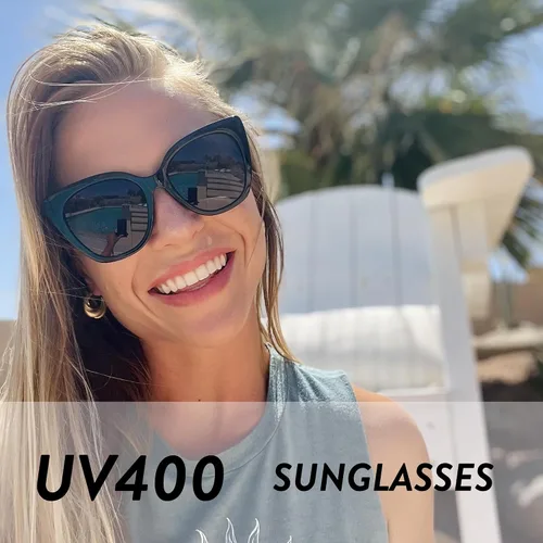 Vista 2 de JM Trendy Cat Eye Sunglasses Women, Oversized Cateye Style Round Sun Glasses UV400 Protection