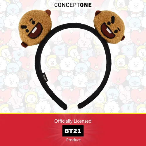 Vista 34 de Concept One BT21 LINE FRIENDS - Diadema bordada de felpa 3D para mujer, Chimmy