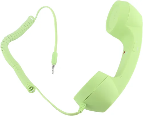 Vista 7 de Teléfono Retro Auricular 0.138 in Receptor de Teléfono Celular Micrófono Micrófono Altavoz Vintage Retro Teléfono Auricular para Smartphone (Verde)
